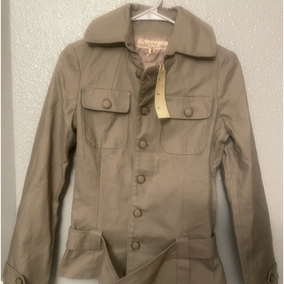 Lucy Paris Jackets & Blazers - Lucy Paris Tan Jean material jacket belt blazer # tan blazer